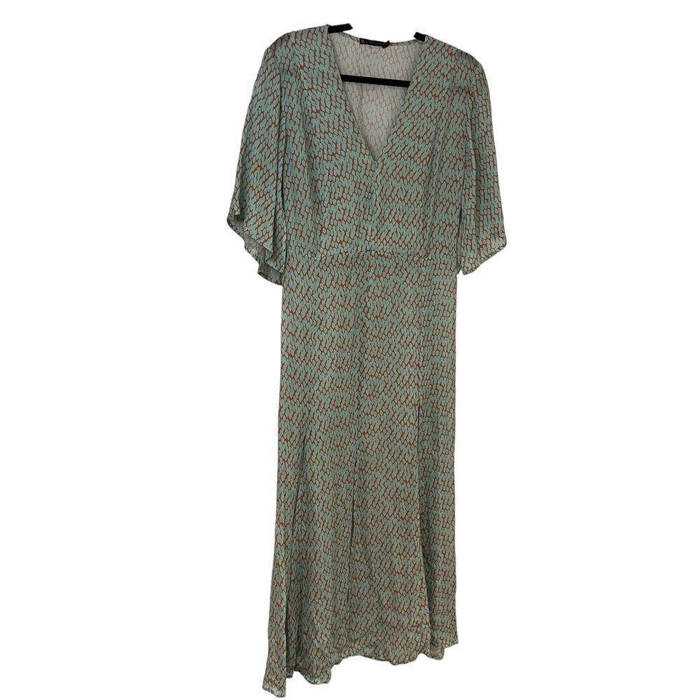 Vix Paula Hermanny Green V-Neck Maxi Dress Size Large